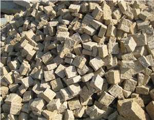 Chinese Sunset Gold Granite Cube Stone G682