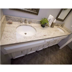 India Panther Kashmir White Granite Vanity Top