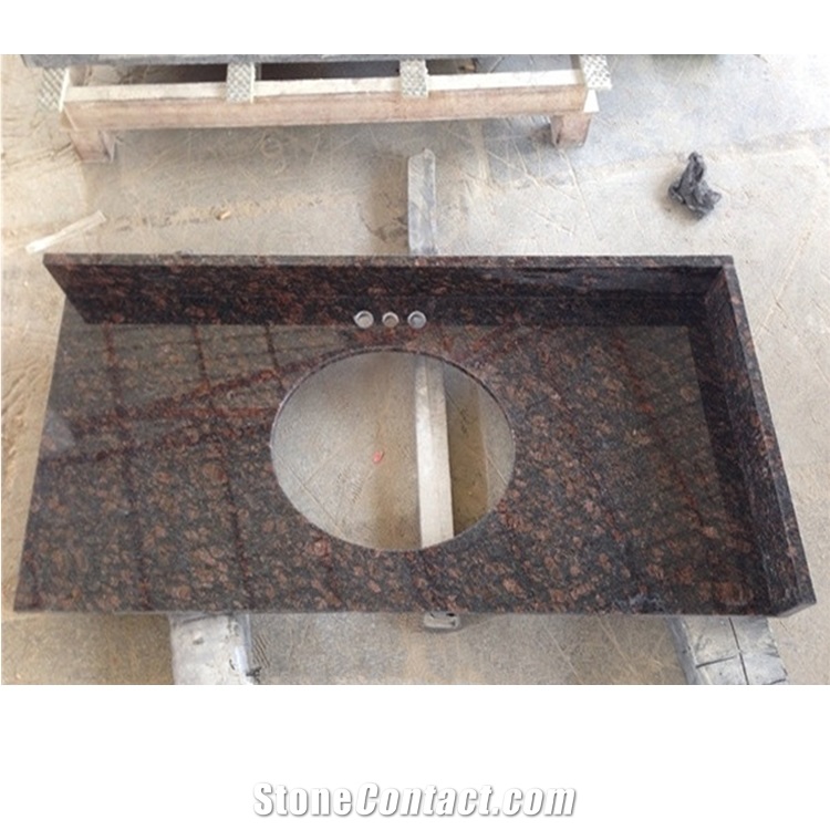 India Tan Brown Granite Bath Prefab Vanity Tops