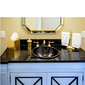 India Warangal Black Galaxy Granite Island Countertop