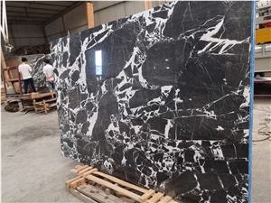 Italy Calacatta Black Marble Stone Slab, Calacutta