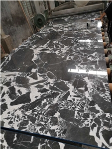 Italy Calacatta Black Marble Stone Slab, Calacutta