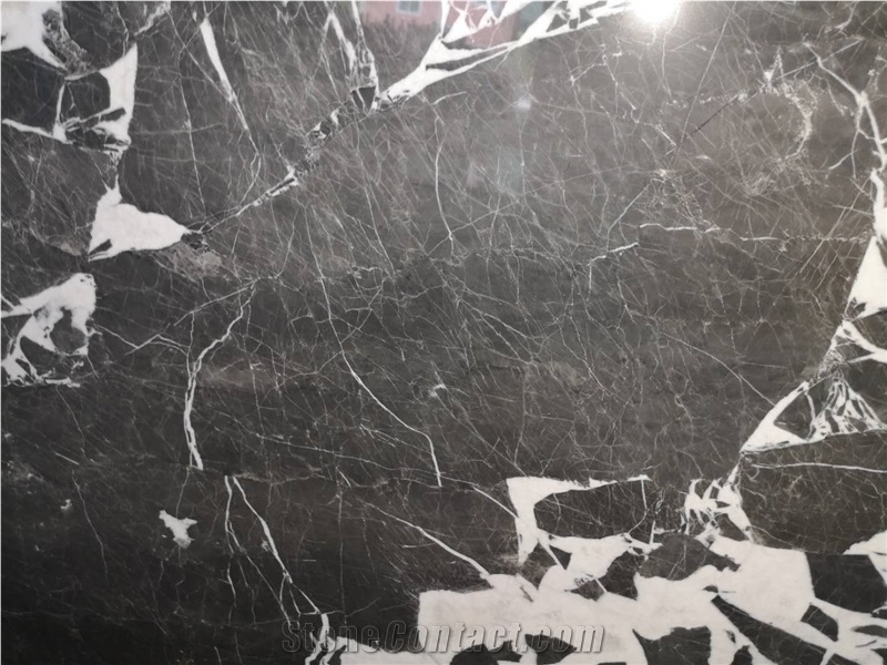 Italy Calacatta Black Marble Stone Slab, Calacutta