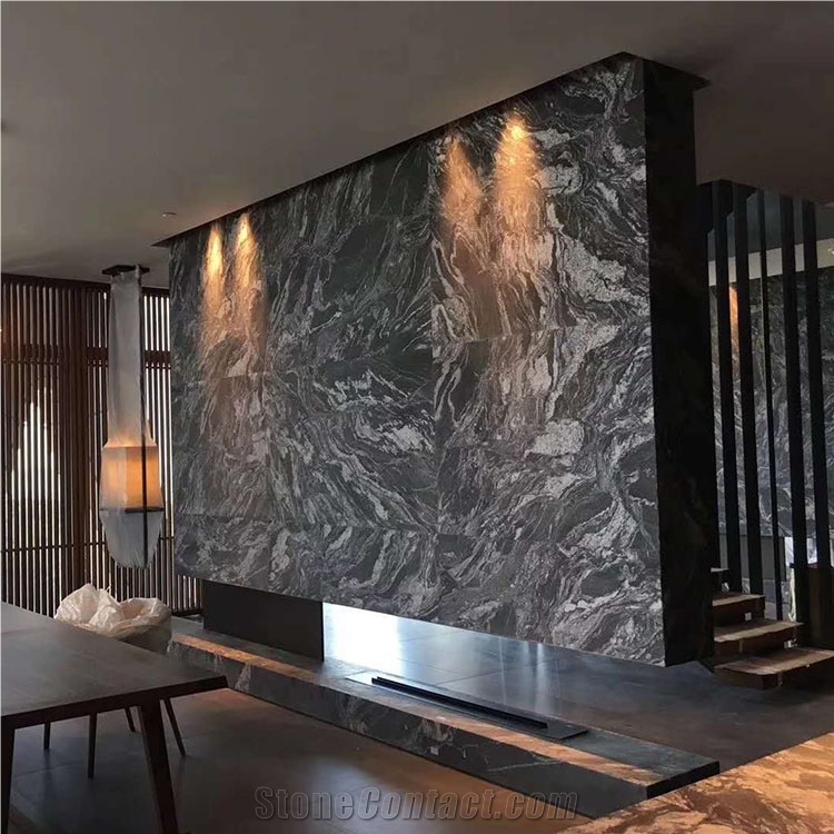 New Cosmic Black Fantasy Granite Slabs, Tiles