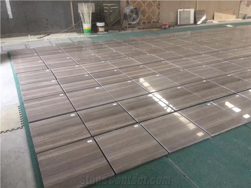 Polished China Coffee Wood Vein Marble Slab Tiles