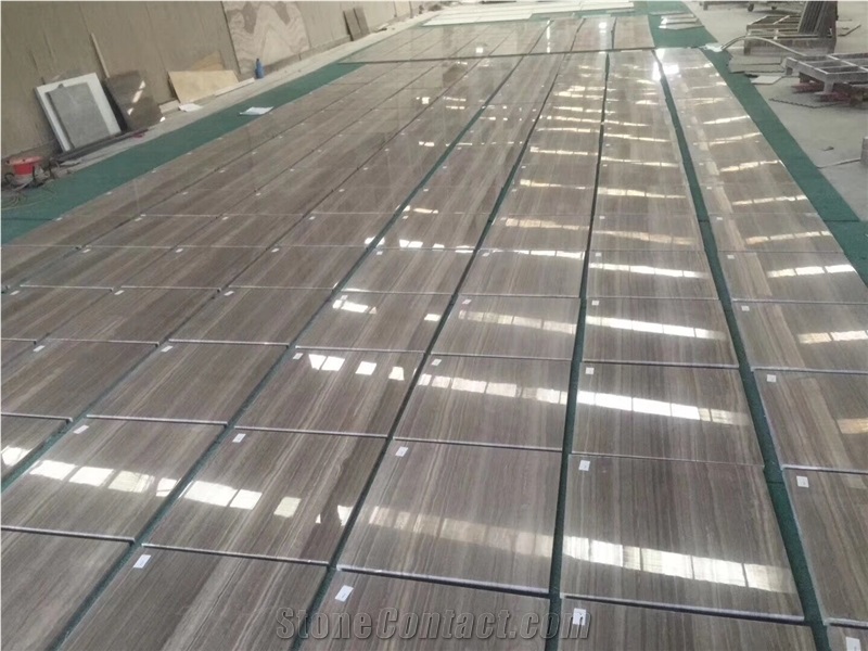 Polished China Coffee Wood Vein Marble Slab Tiles
