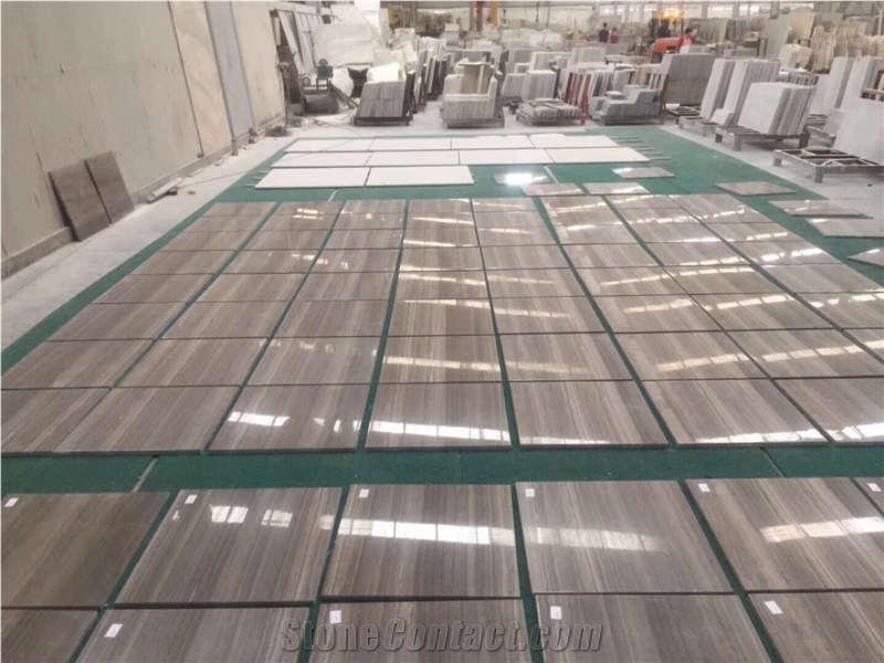 Polished China Coffee Wood Vein Marble Slab Tiles
