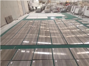 Polished China Coffee Wood Vein Marble Slab Tiles