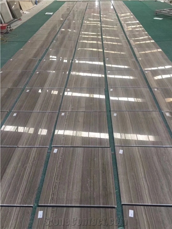 Polished China Coffee Wood Vein Marble Slab Tiles