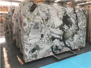 Polished China Ice Jade Green Marble Slabs Tiles