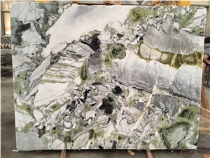 Polished China Ice Jade Green Marble Slabs Tiles