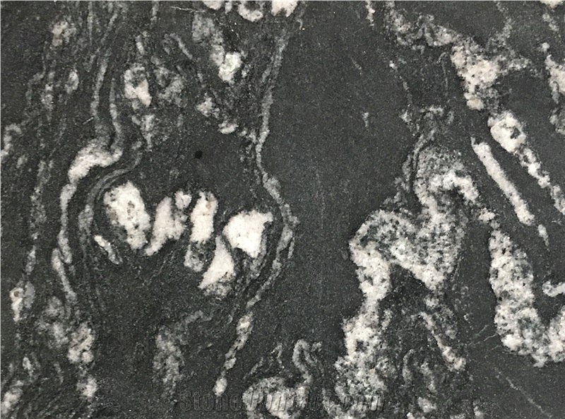 Polished Chinese Cosmic Black Granite Slabs