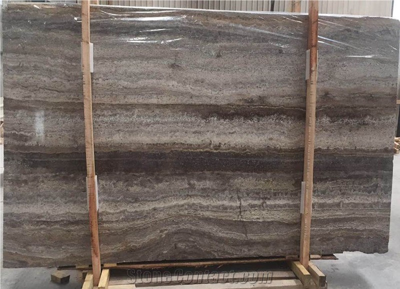 Polished Iran Grey Persian Silver Travertine Slabs