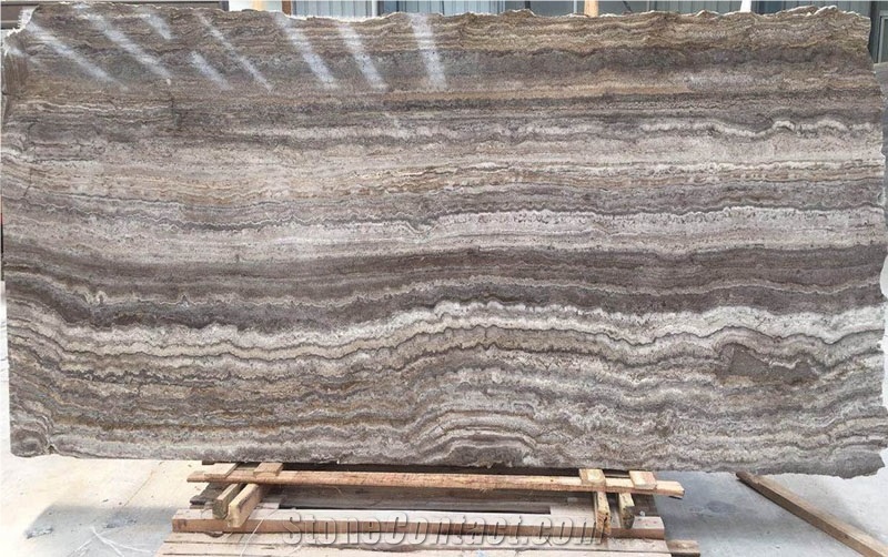 Polished Iran Grey Persian Silver Travertine Slabs