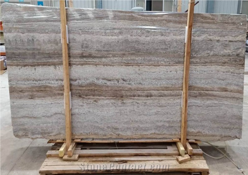 Polished Iran Grey Persian Silver Travertine Slabs