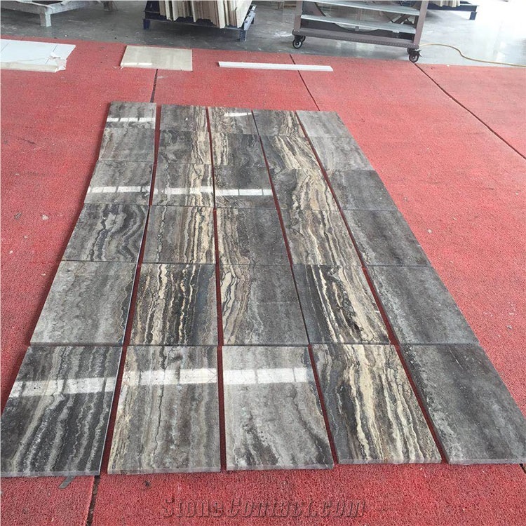 Polished Iran Grey Persian Silver Travertine Slabs