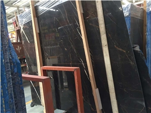 Polished Noir St. Laurent Marble Stone Slabs Tiles
