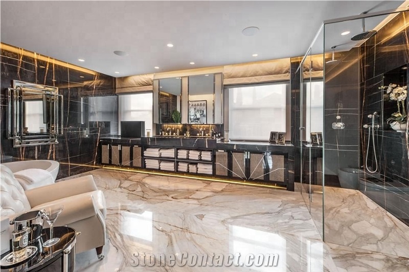 Polished Noir St. Laurent Marble Stone Slabs Tiles