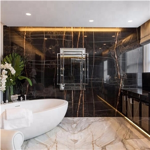 Polished Noir St. Laurent Marble Stone Slabs Tiles