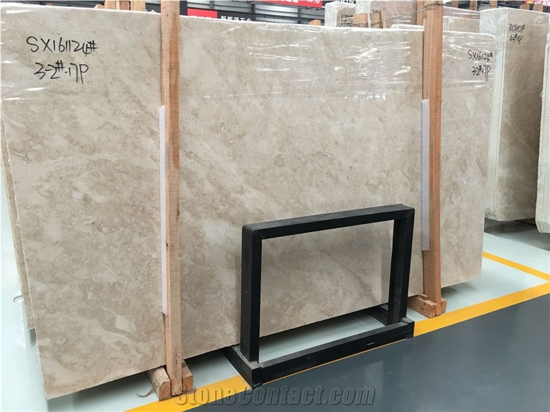 Polished Turkey Cream Cappucino Marble Tiles Slabs