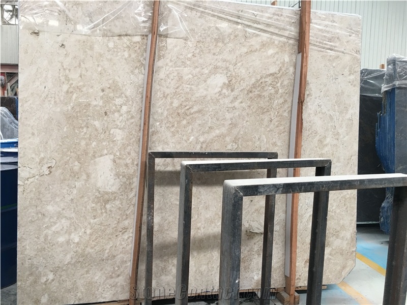 Polished Turkey Cream Cappucino Marble Tiles Slabs