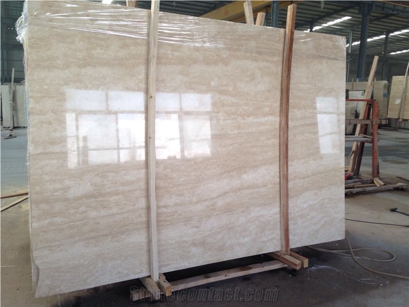 Polished Turkey Ivory Travertine Slabs Tile