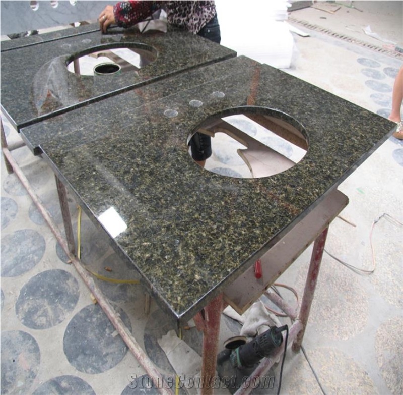 Verde Ubatuba Green Granite Polished Vanity Tops