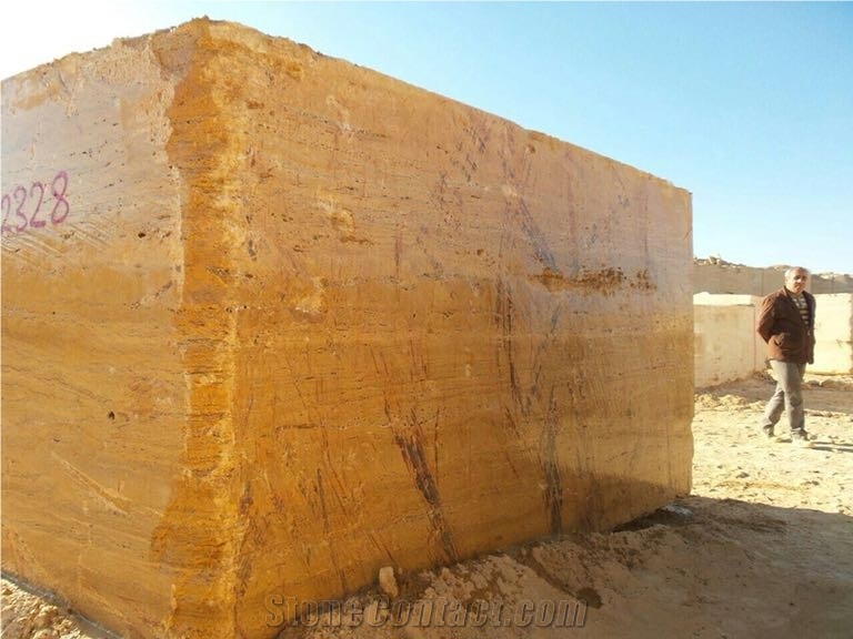 Lemon Travertine, Iran Yellow Travertine Block