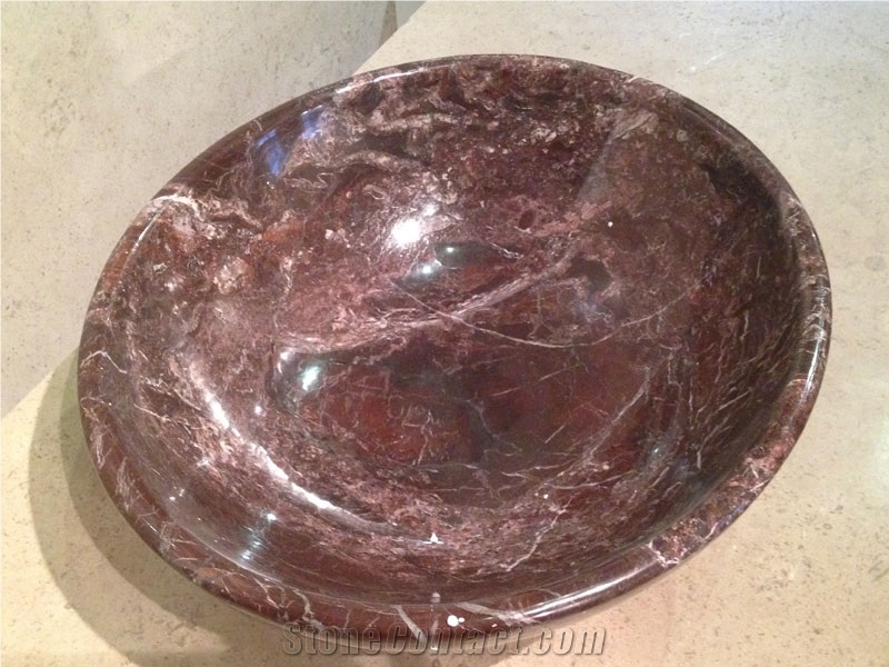 Red Serpentine Wash Basin