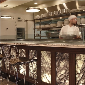 Backlit New York Marble Restaurant Countertop