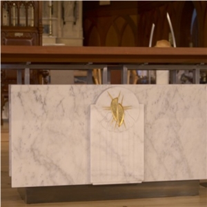 Cnc Arabescato Marble St Mary Church Design