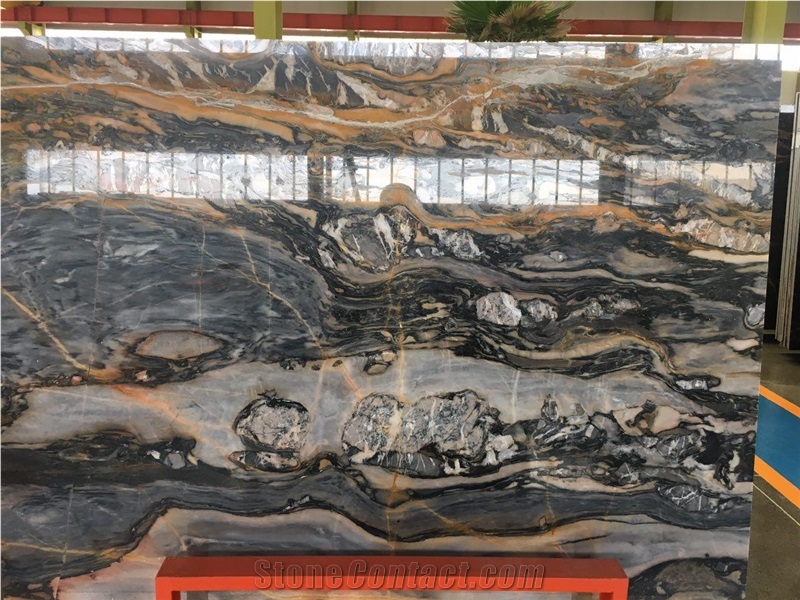 Blue Lotus Crystal Marble Bookmatched Slabs