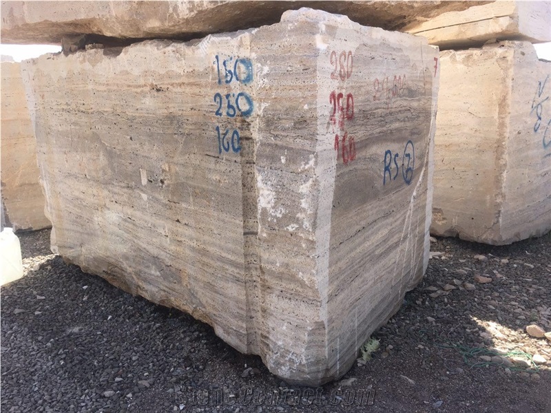 Light Silver Travertine Blocks