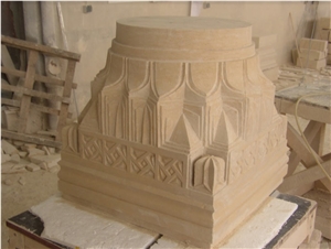 Tenelija Stone Hand Carved Column, Column Base
