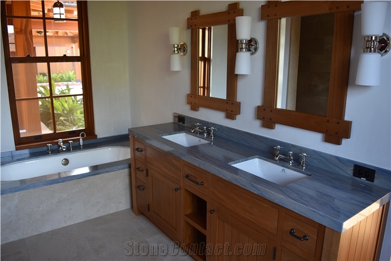 Azul Macaubas Quartzite Bathroom Top, Bathtub Deck