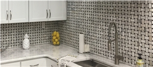 Patara Carrara White Basketweave Stone Mosaic