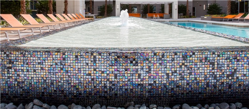 Pure Reflections Provacative 1x1 Glass Pool Mosaic