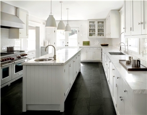 Marble Countertop, Black Slate Kitchen Floor Tiles