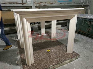 Moca Creme Limestone Fireplace
