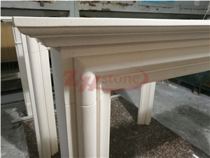 Moca Creme Limestone Fireplace