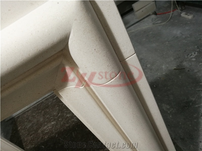 Moca Creme Limestone Fireplace