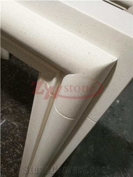 Moca Creme Limestone Fireplace