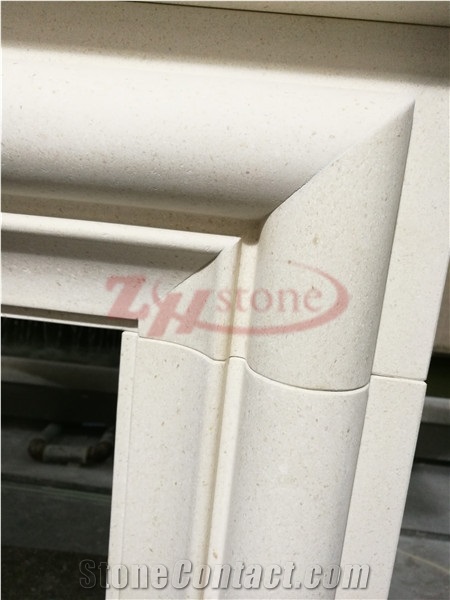 Moca Creme Limestone Fireplace