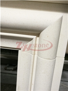 Moca Creme Limestone Fireplace