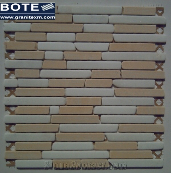 Unique Rosa Yellow Free Length Marble Mosaic Tiles