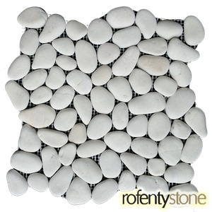 Natural Pebble White Stone Mosaic Sheet