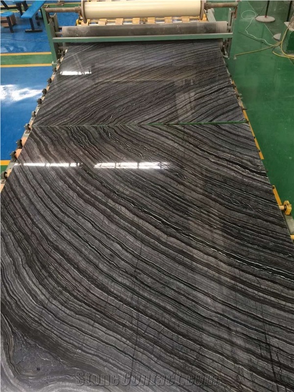China Zebra Black Marble Wooden Vein Marble Slabs