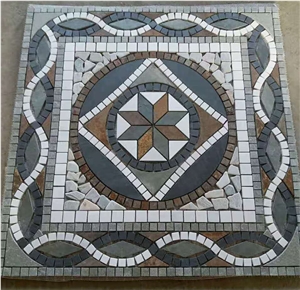 Stacked Stone Fieldstone Mosaic Medallion Pattern