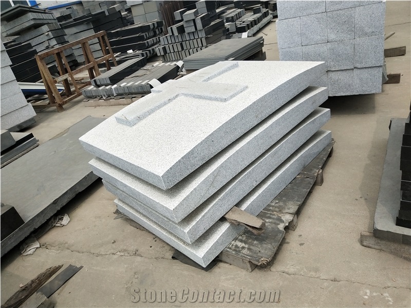 Sesame White Granite Tombstone G603 Cross Mounment