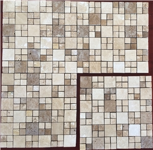 Mexican Tumbled Mosaics Durango Noce Travertine